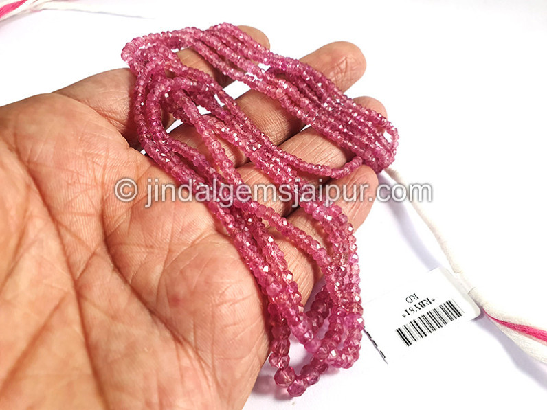 Ruby Faceted Roundelle Shape Beads