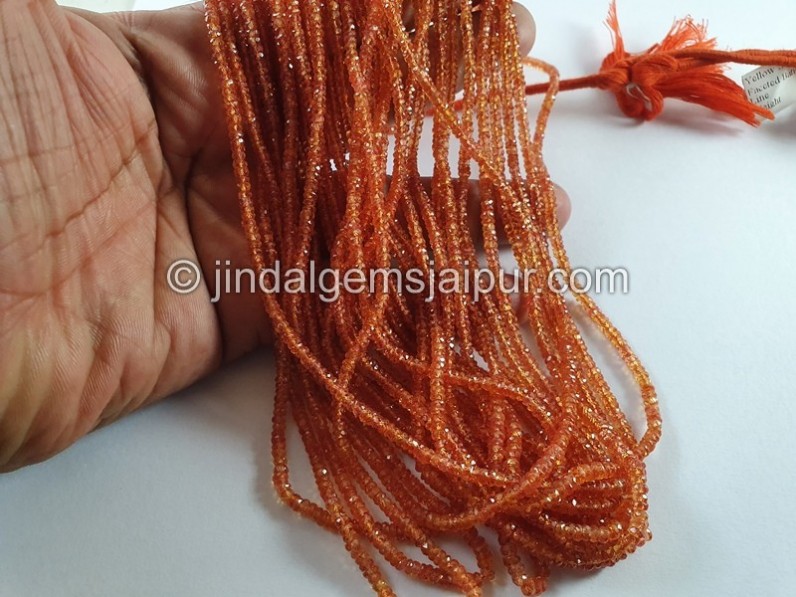 Orange Songea Sapphire Faceted Roundelle Beads