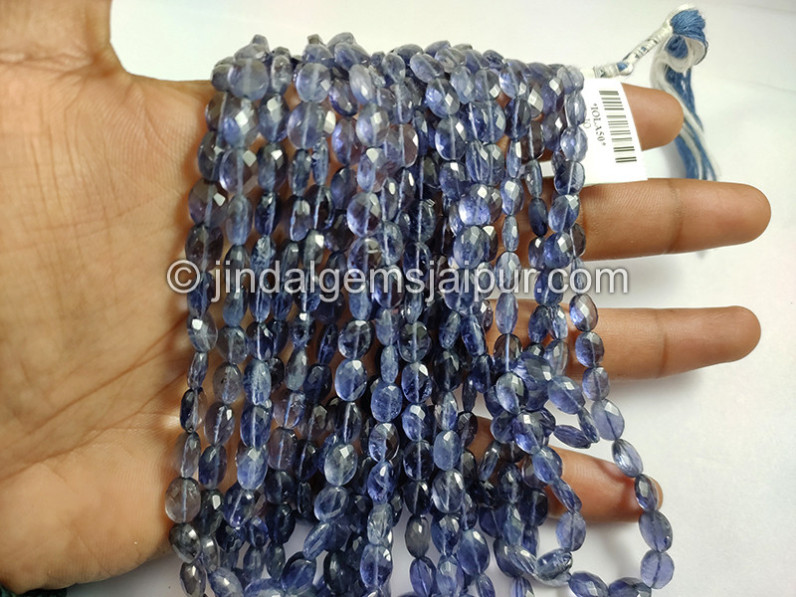 Iolite Faceted Oval Shape Beads