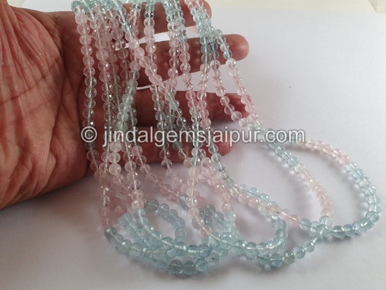 Multi Aquamarine Faceted Round Balls Beads