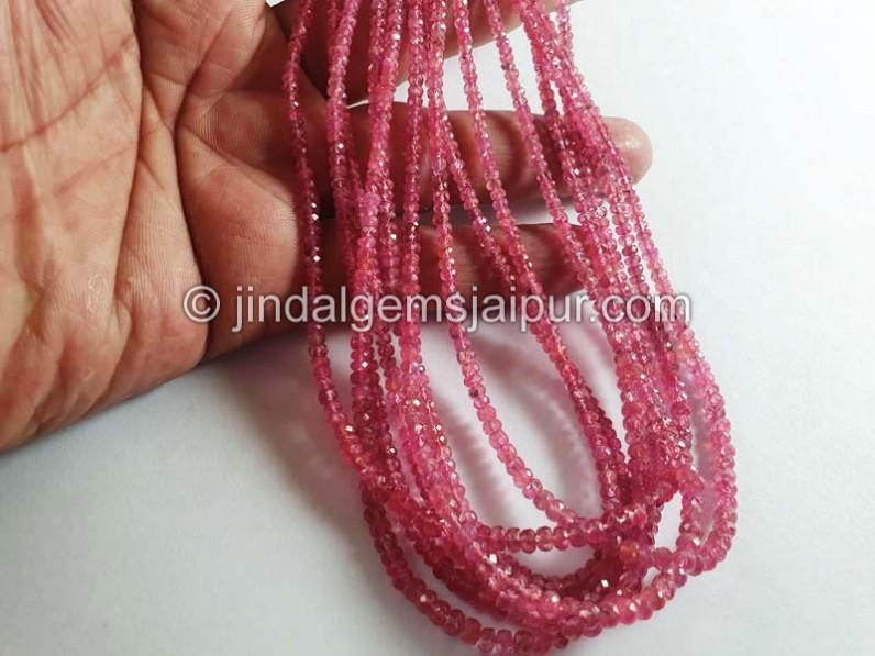 Pink Spinel Faceted Roundelle Beads