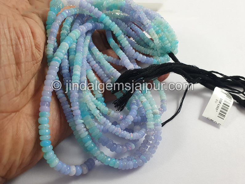 Lavender Ethiopian Opal Smooth Roundelle Shape Beads