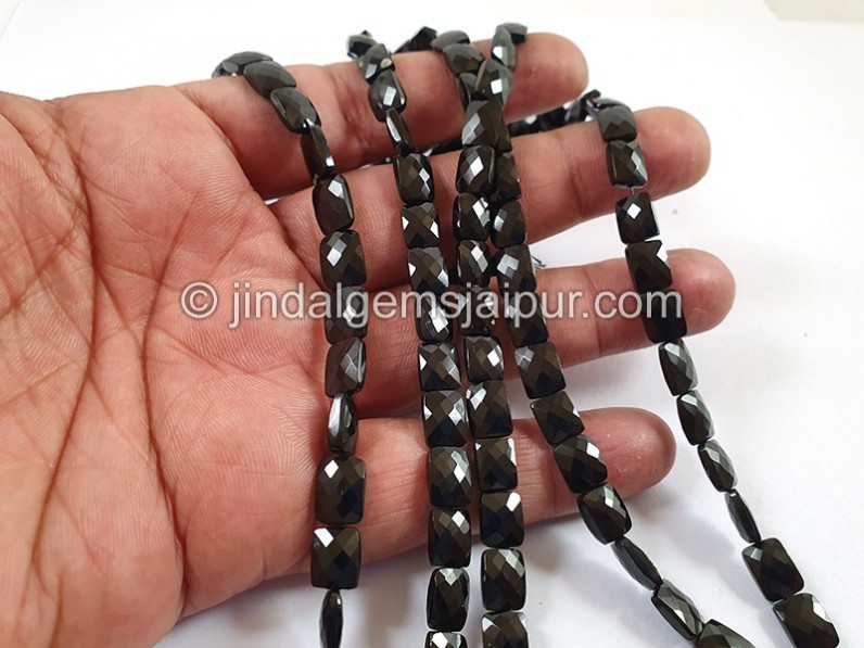 Black Spinel Far Faceted Chicklet Beads