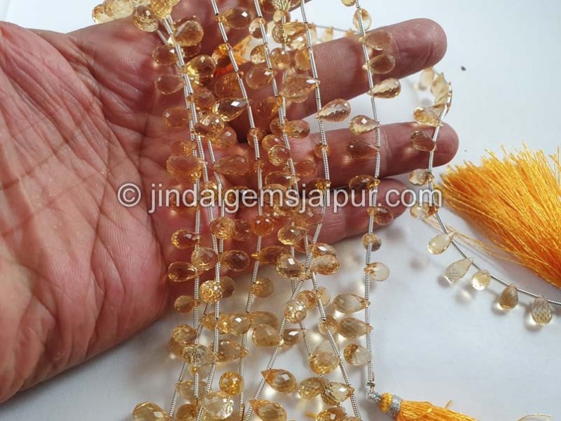 Citrine Faceted Drops Beads