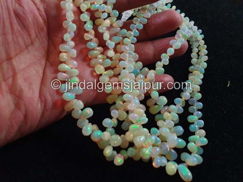 Yellow Ethiopian Opal Smooth Drop Beads
