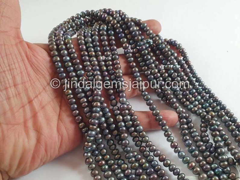 Black Pearl Smooth Roundelle Beads