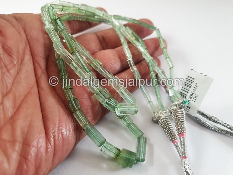 Blue Green Tourmaline Pipe Shape Beads