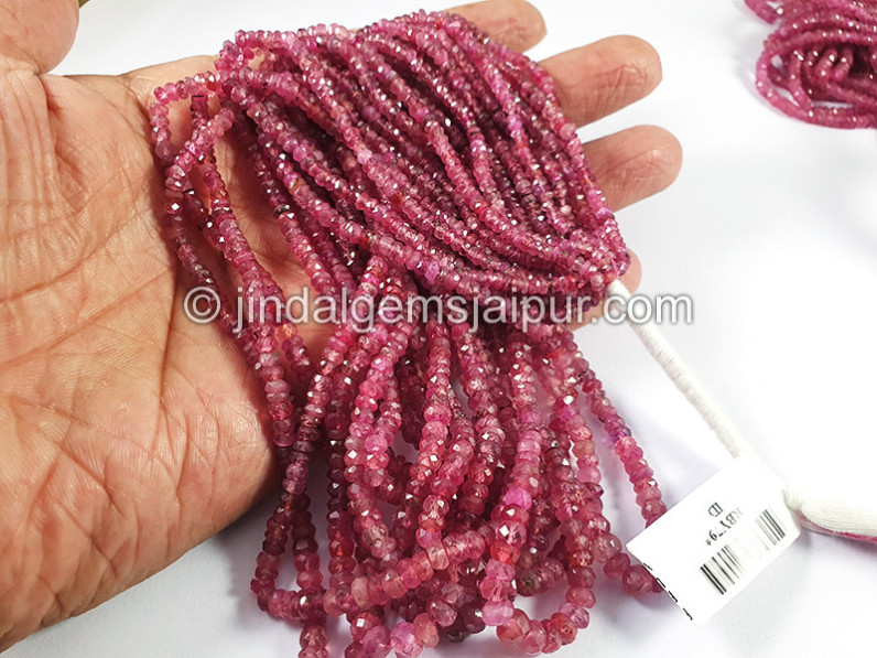 Ruby Faceted Roundelle Shape Beads