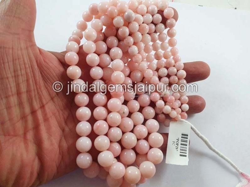 Pink Opal Smooth Round Ball Beads