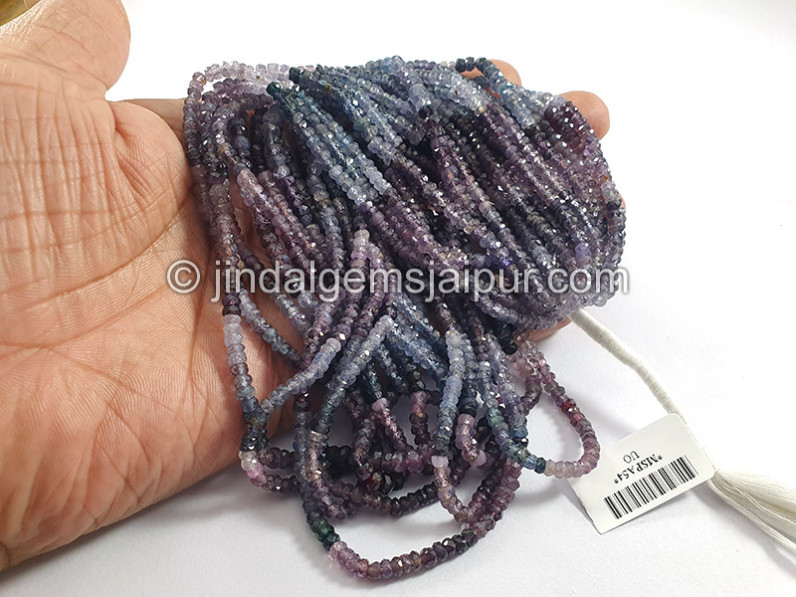 Multi Indigo Spinel Faceted Roundelle Shape Beads