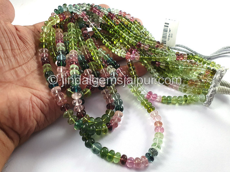 Tourmaline Smooth Roundelle Shape Beads