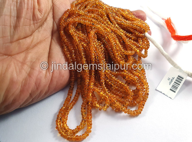 Mandarin Garnet Smooth Roundelle Shape Beads