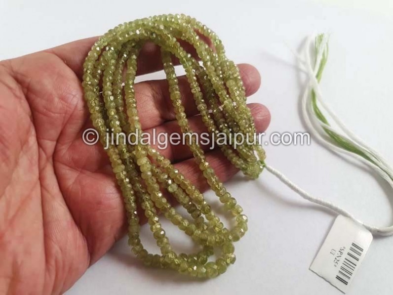 Sphene Faceted Roundelle Beads