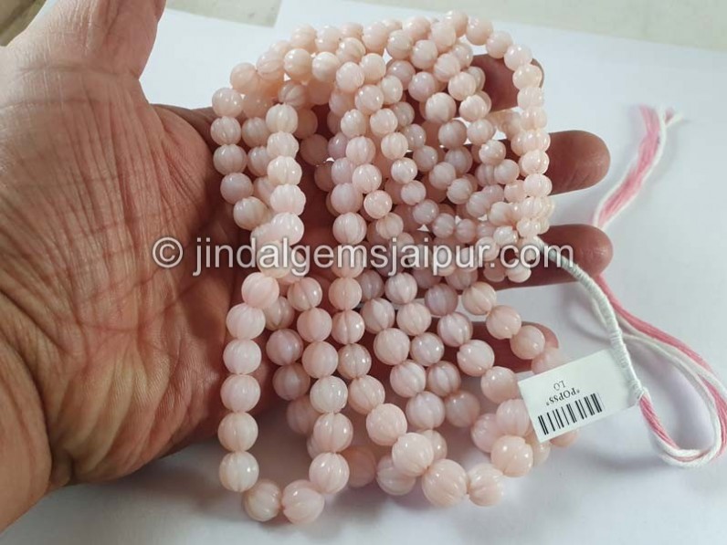 Pink Opal Carving Ball Beads