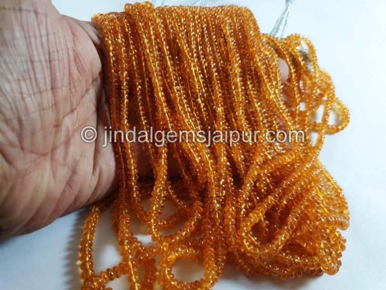 Mandarin Garnet Smooth Roundelle Shape Beads