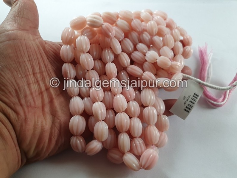 Pink Opal Carved Nuggets Beads