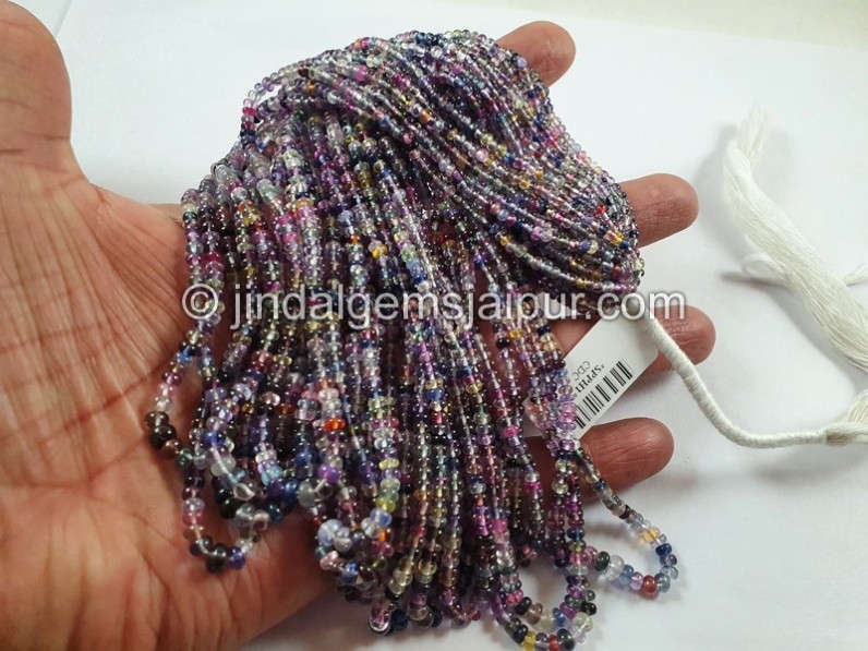 Multi Sapphire Smooth Roundelle Beads
