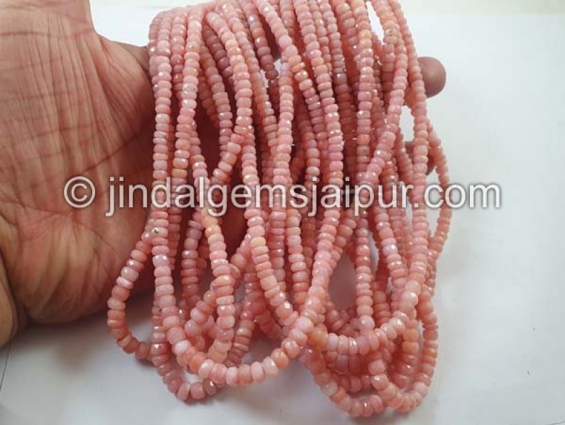 Pink Opal Faceted Roundelle Beads