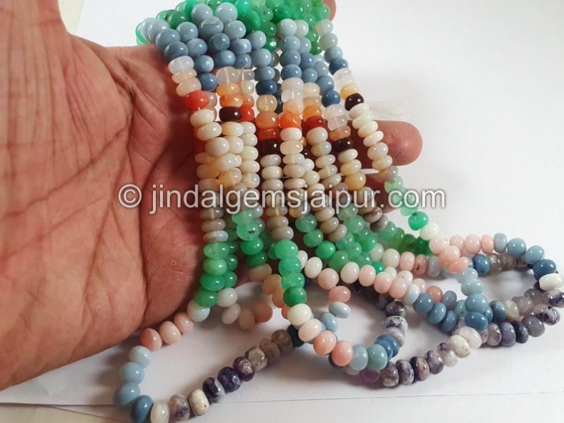 Multi Opal Smooth Roundelle Big Beads