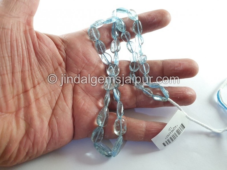 Moss Aquamarine Smooth Nuggets Beads