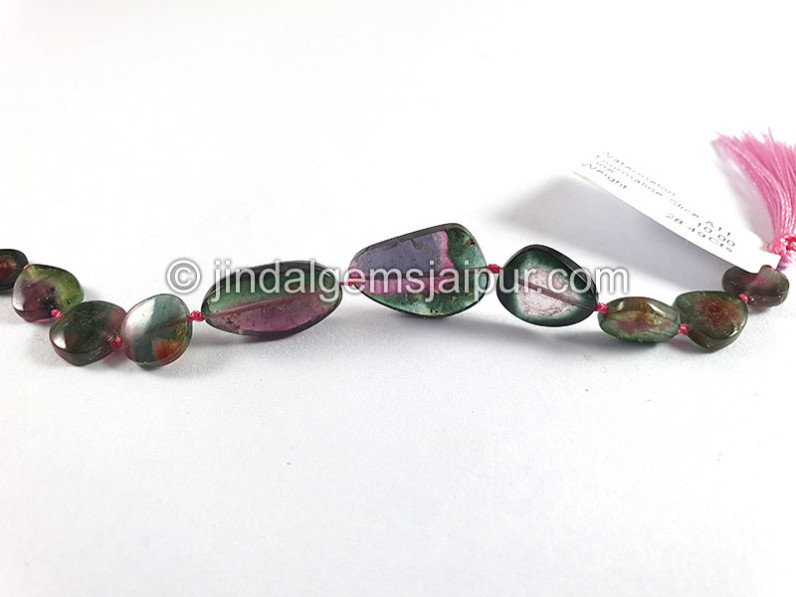 Watermelon Tourmaline Smooth Slices Beads