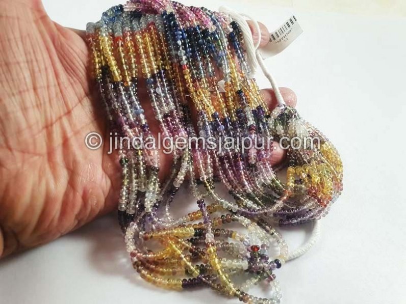 Multi Sapphire Far Smooth Roundelle Beads