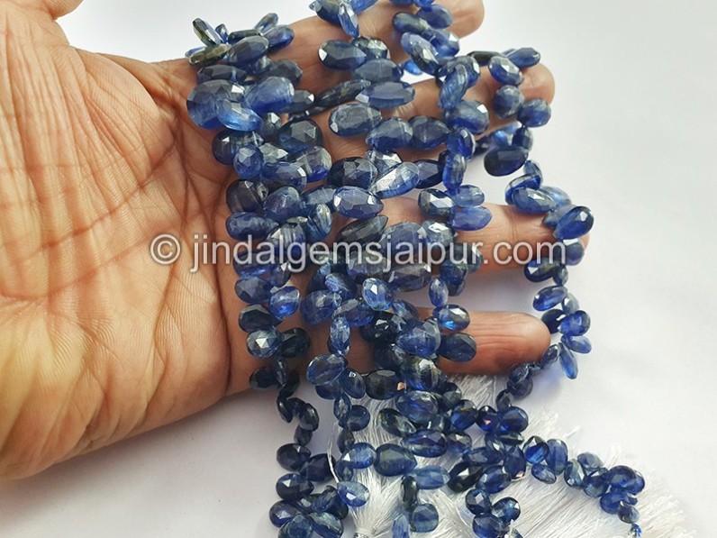 Kyanite Faceted Pear Dark Beads