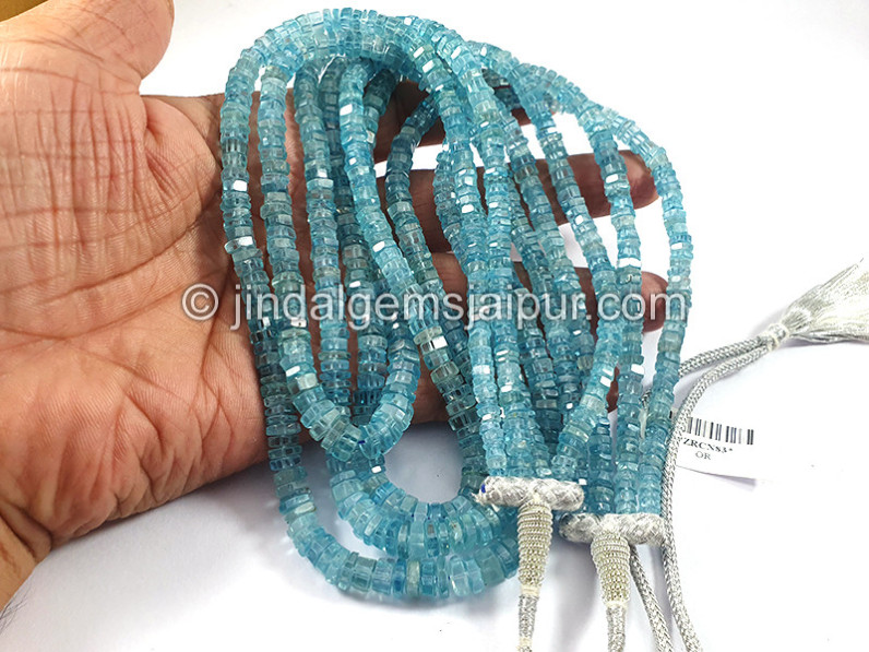 Blue Zircon Bolt Cut Shape Beads