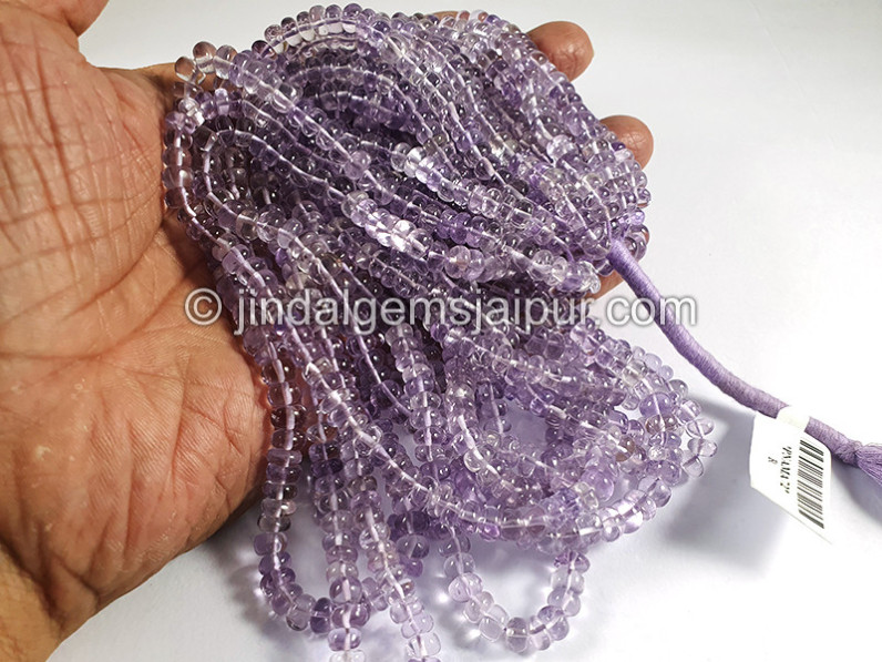 Pink Amethyst Smooth Roundelle Shape Beads