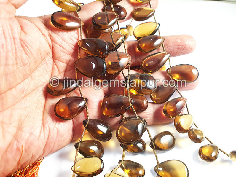 Coganac Quartz Smooth Pear Shape Beads