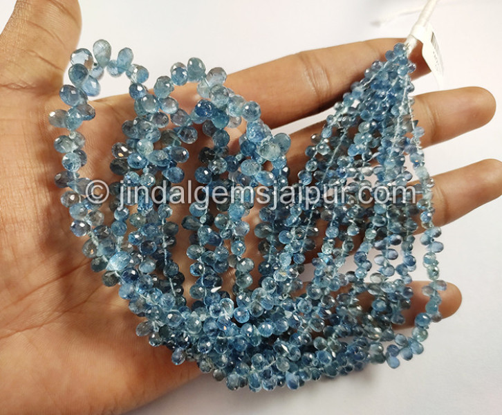 Santa Maria Aquamarine Faceted Drops Shape Beads