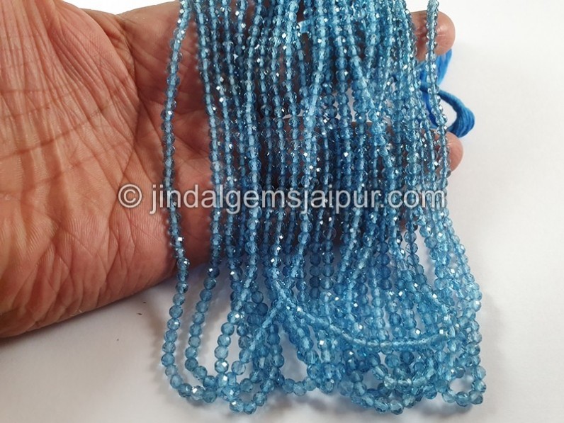 Swiss Blue Topaz Faceted Round Beads