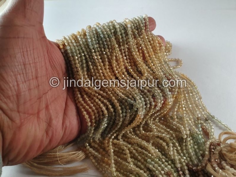 Natural Zircon Shaded Faceted Round Beads