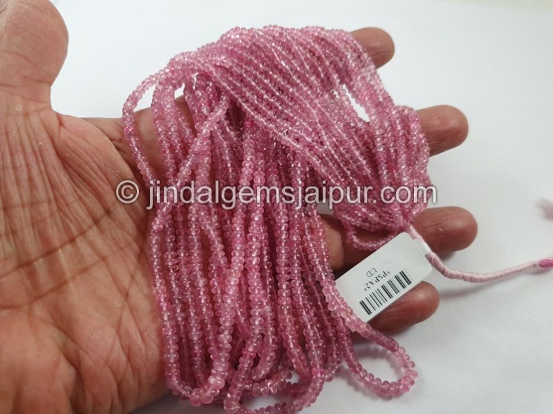 Pink Spinel Smooth Roundelle Beads