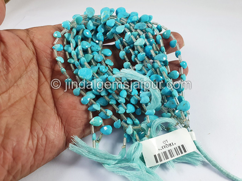 Turquoise Faceted Pear Shape Beads