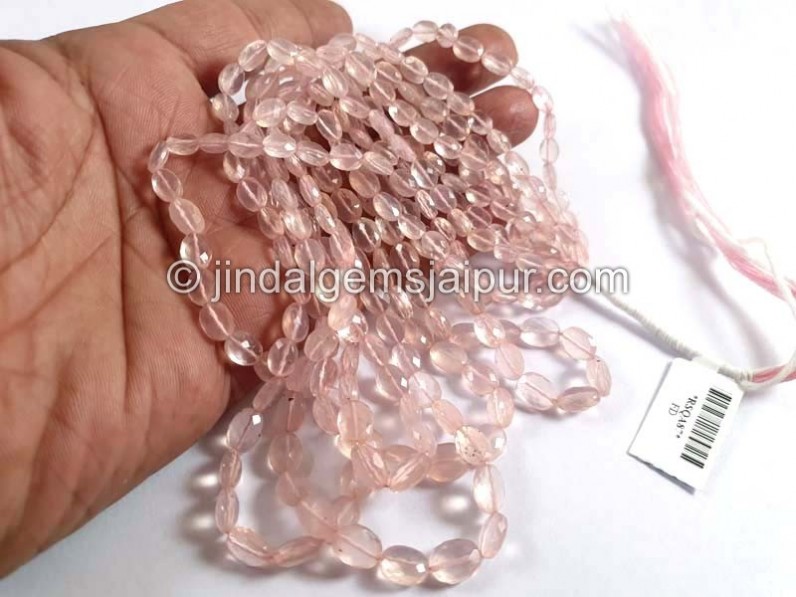 Rose Quartz Faceted Oval Shape Beads