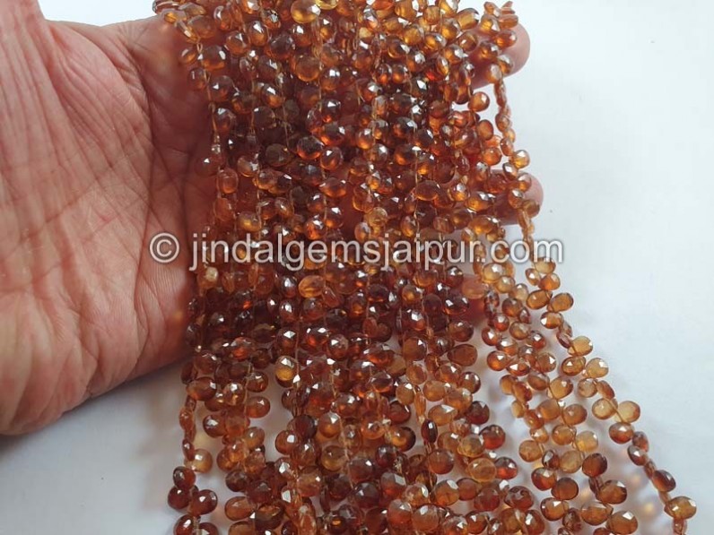 Spessartite Shaded Faceted Pear Beads