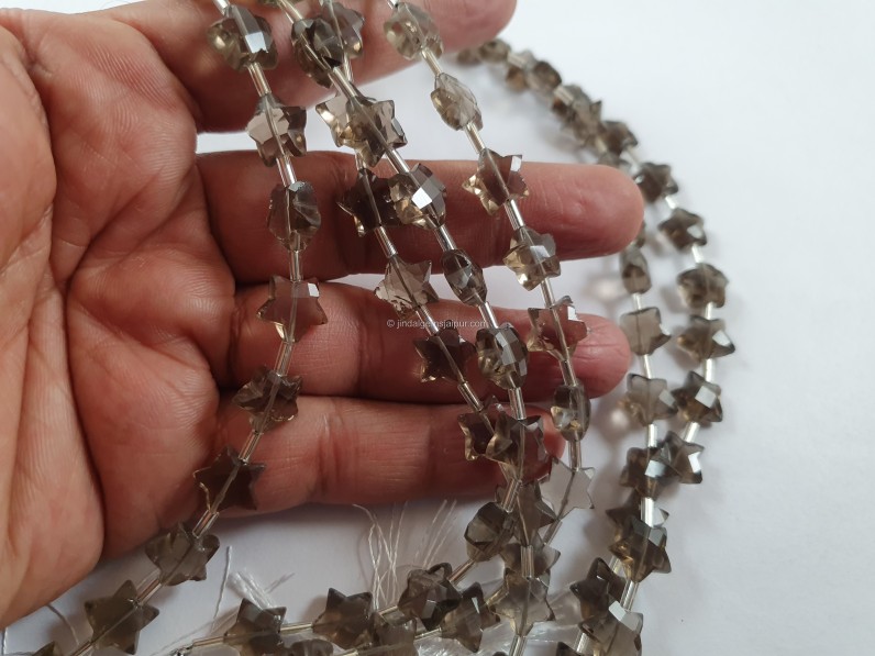 Smoky Faceted Star Beads