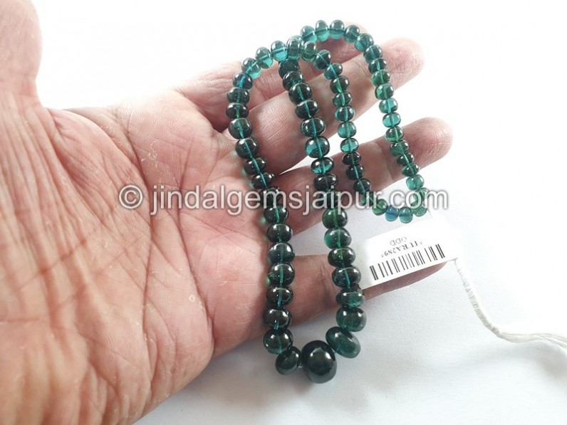 Blue Tourmaline Smooth Roundelle Beads