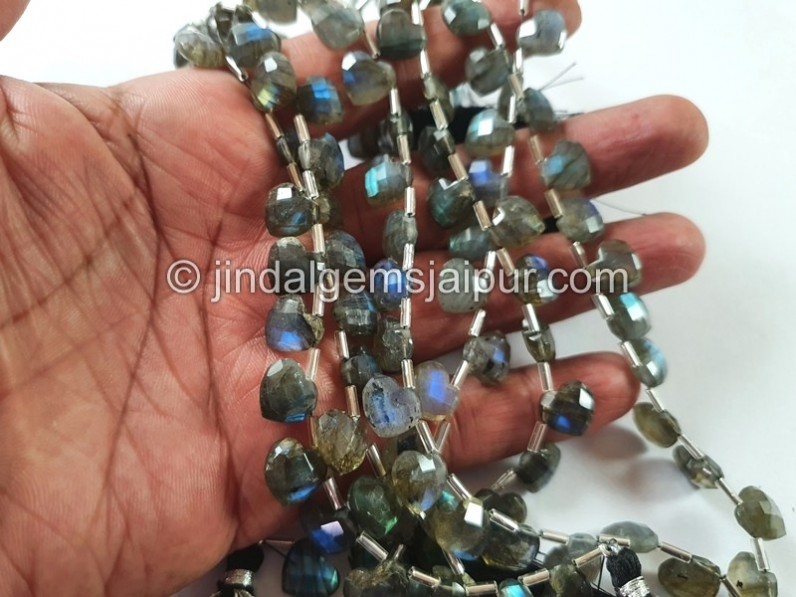 Labradorite Faceted Fancy Heart Beads