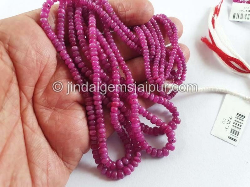 Ruby Natural Smooth Roundelle Beads