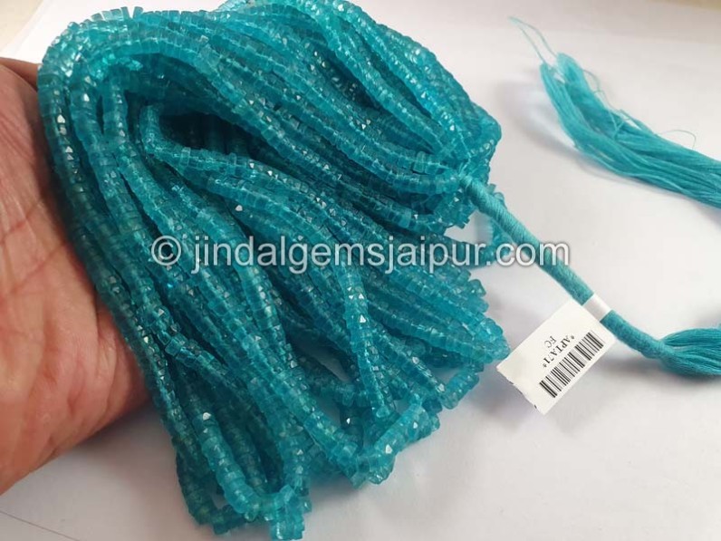 Apatite Faceted Tyre Shape Beads