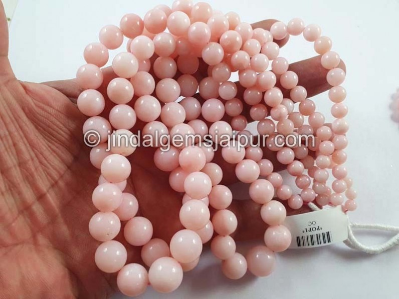 Pink Opal Smooth Round Ball Beads