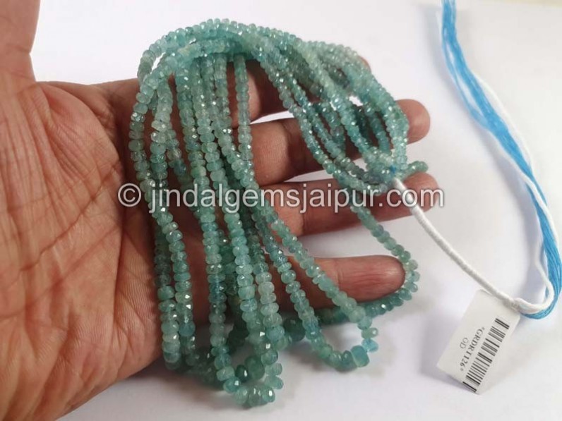 Paraiba Grandidierite Faceted Roundelle Beads