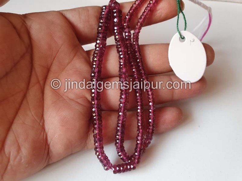 Purple Rhodolite Garnet Faceted Tyre Beads