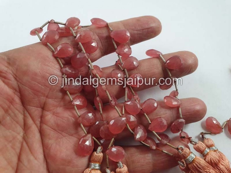 Rhodochrosite Far Faceted Pear Beads