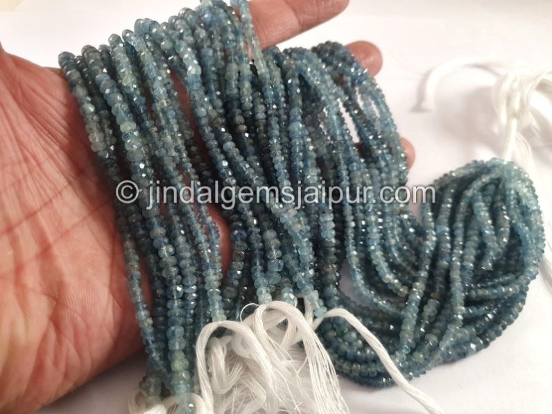 Santa Maria Aquamarine Faceted Roundelle Shape Beads