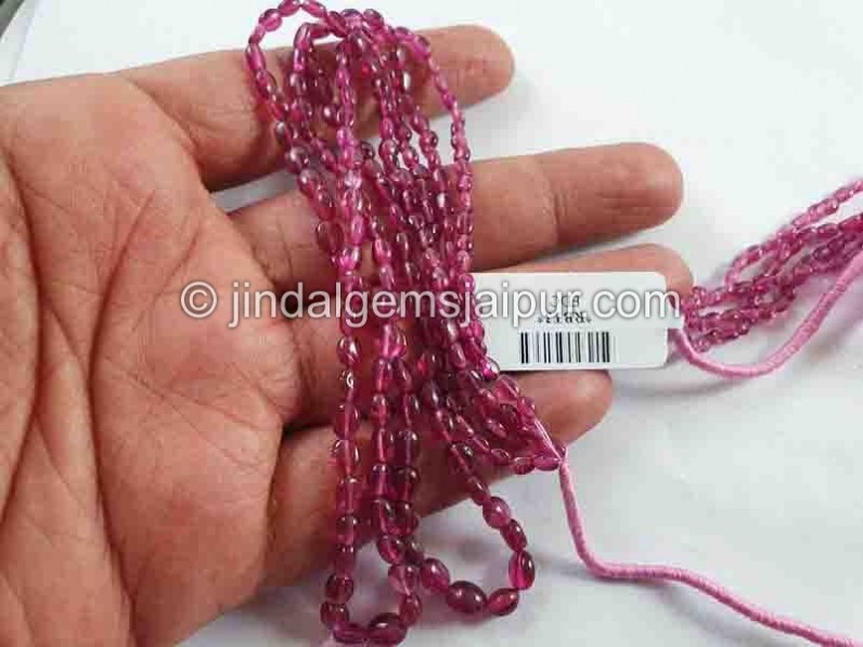 Rubellite Smooth Oval Beads