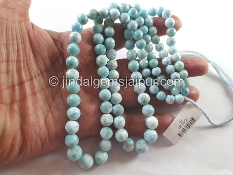 Larimar Faceted Round Balls Beads