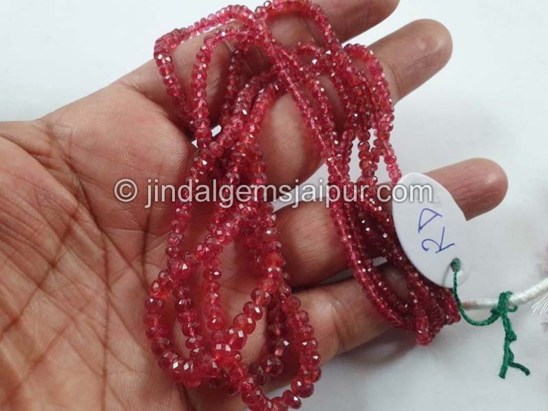 Red Spinel Faceted Roundelle Beads